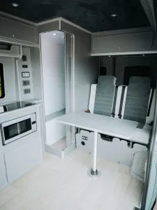 Mercedes Sprinter van conversion by Custom Built Campervans Sheffield - professional van conversion showing interior and exterior craftsmanship